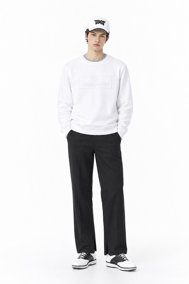 MEN ESSENTIAL ROUND NECK SWEATER PKFPM410401 WHITE 상품 이미지 3