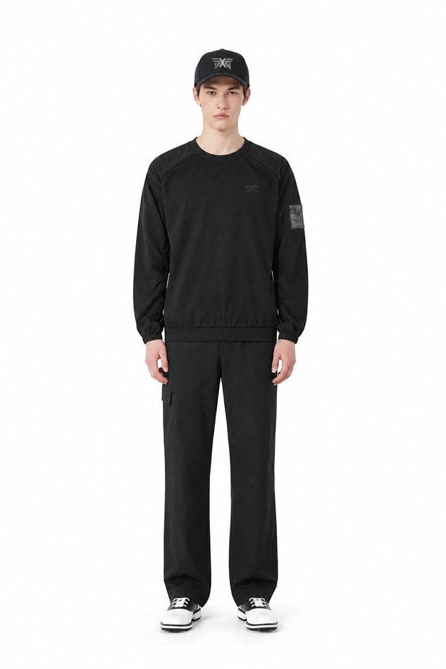 MEN SEMI-TAPERED FIT PANTS PKFPM510321 BLACK 상품 이미지 3