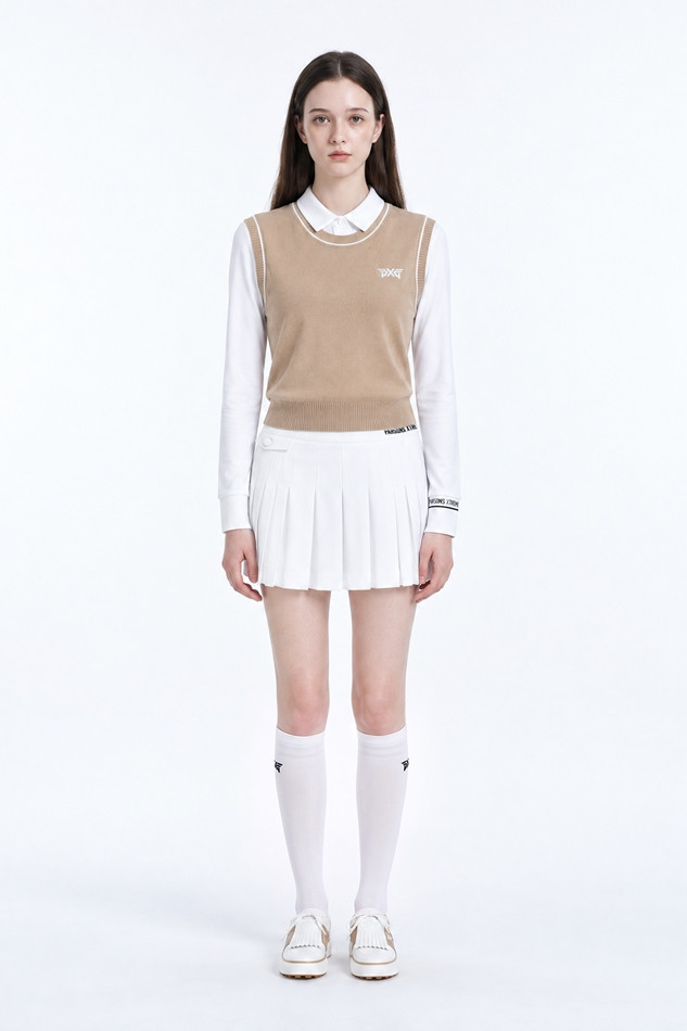 WOMEN BASIC SWEATER VEST PKFPW420305 BEIGE 상품 이미지 3
