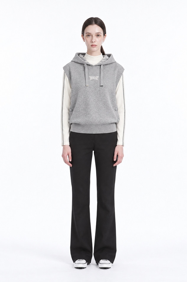 WOMEN HOODED KNIT VEST PKFPW420712 M/GREY 상품 이미지 3