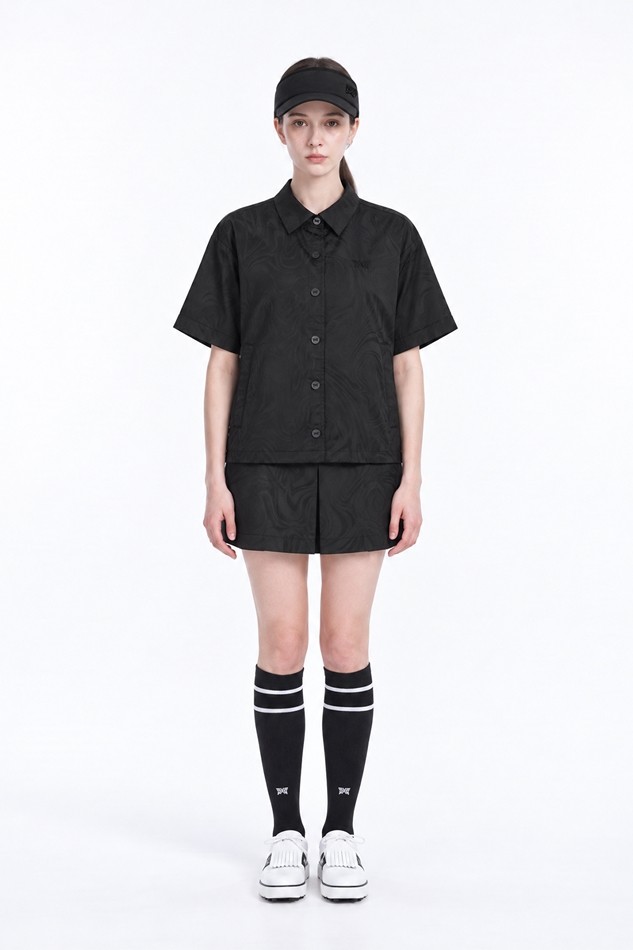 WOMEN DAMASCUS JQD SHORT-SLEEVE JACKET PKFPW610621 BLACK 상품 이미지 3