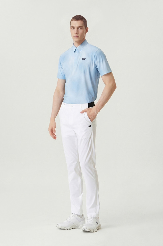 MEN GRADATION PATTERN COLLAR SHORT SLEEVE