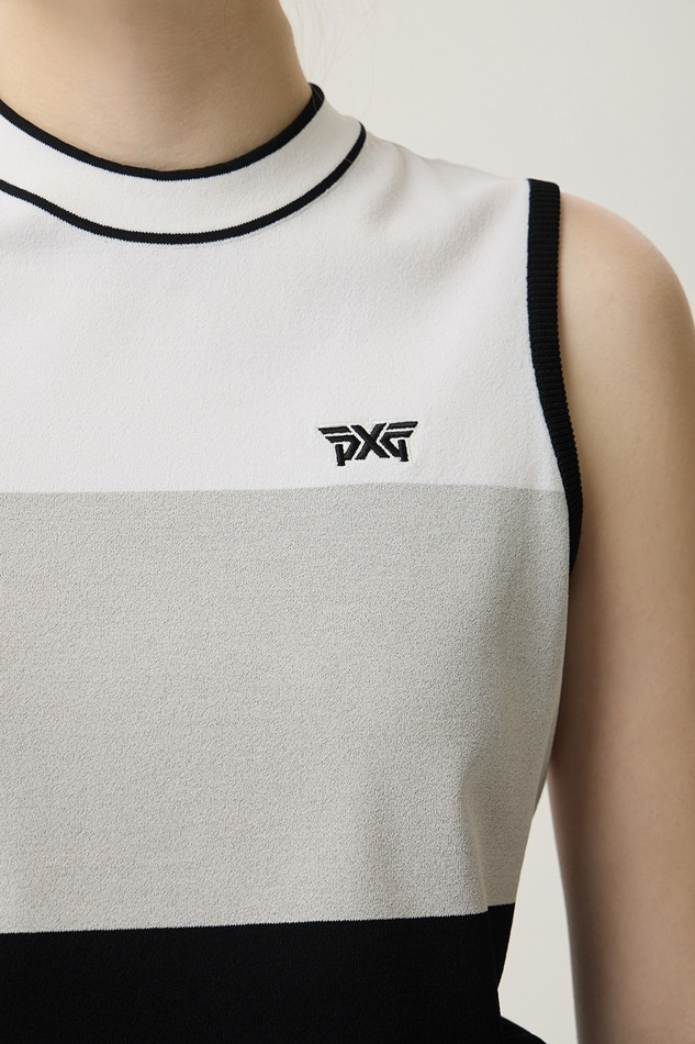 WOMEN COLOR BLOCK KNIT SLEEVELESS