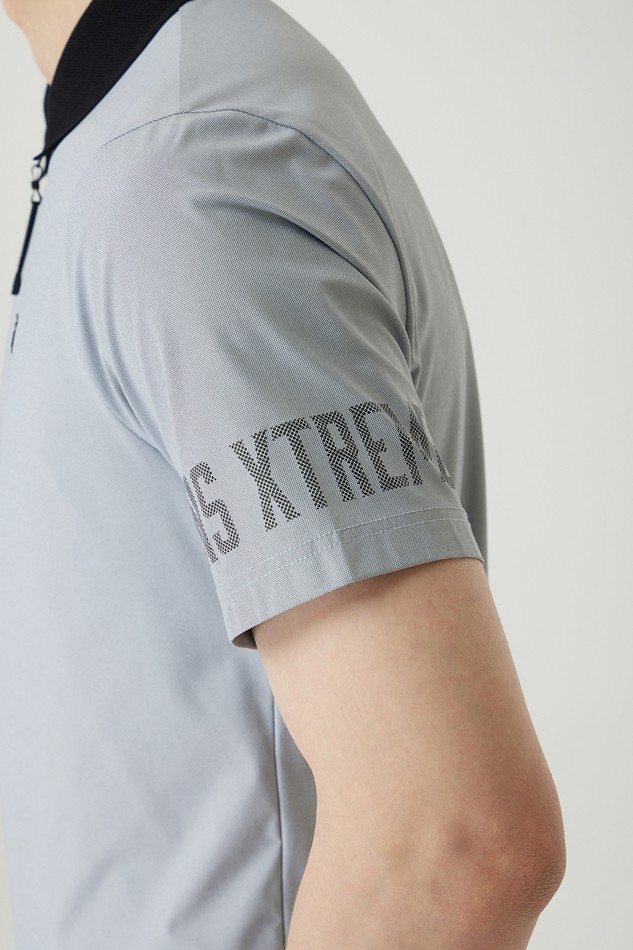 MEN LETTERING LOGO POINT COLLAR SHORT SLEEVE