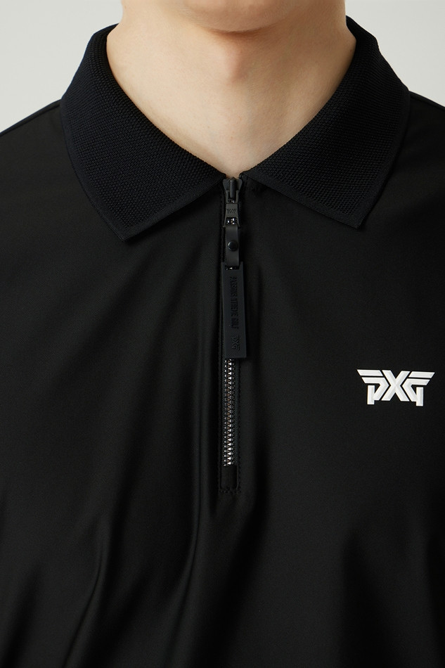 MEN LETTERING LOGO POINT COLLAR SHORT SLEEVE