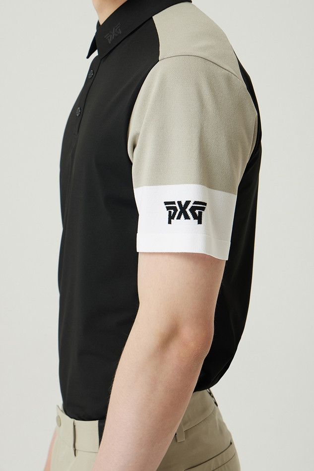 MEN KNIT-SLEEVE COLLAR SHORT SLEEVE