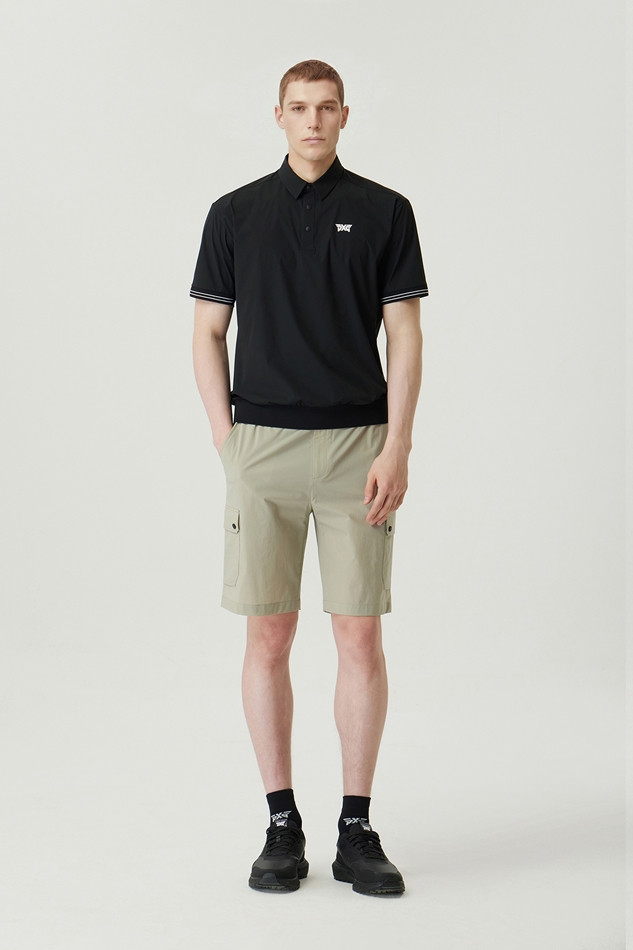 MEN WOVEN LOOSE FIT COLLAR SHORT SLEEVE