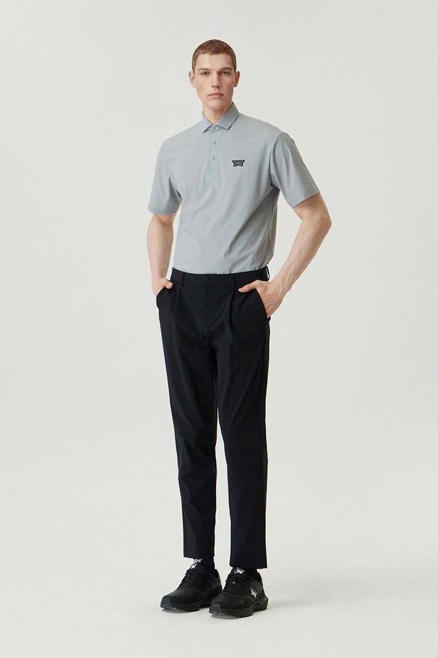 MEN AIR HOLE COLLAR SHORT SLEEVE