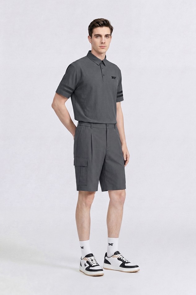 MEN NEW TEXTURED COOLING COLLAR SHORT SLEEVE
