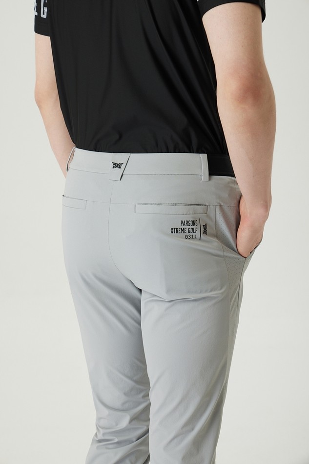 MEN PERFORATED SLIM FIT PANTS