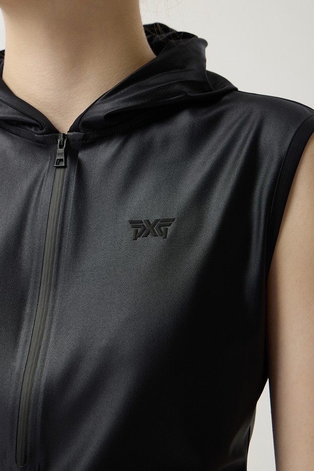 WOMEN HOOD ZIP-UP SHORT SLEEVE