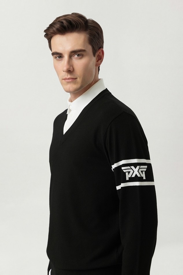 MEN COLLAR LAYERED SWEATER