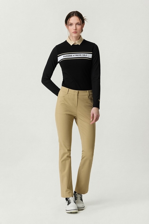 WOMEN LOGO POINT COLLARED LONG SLEEVE