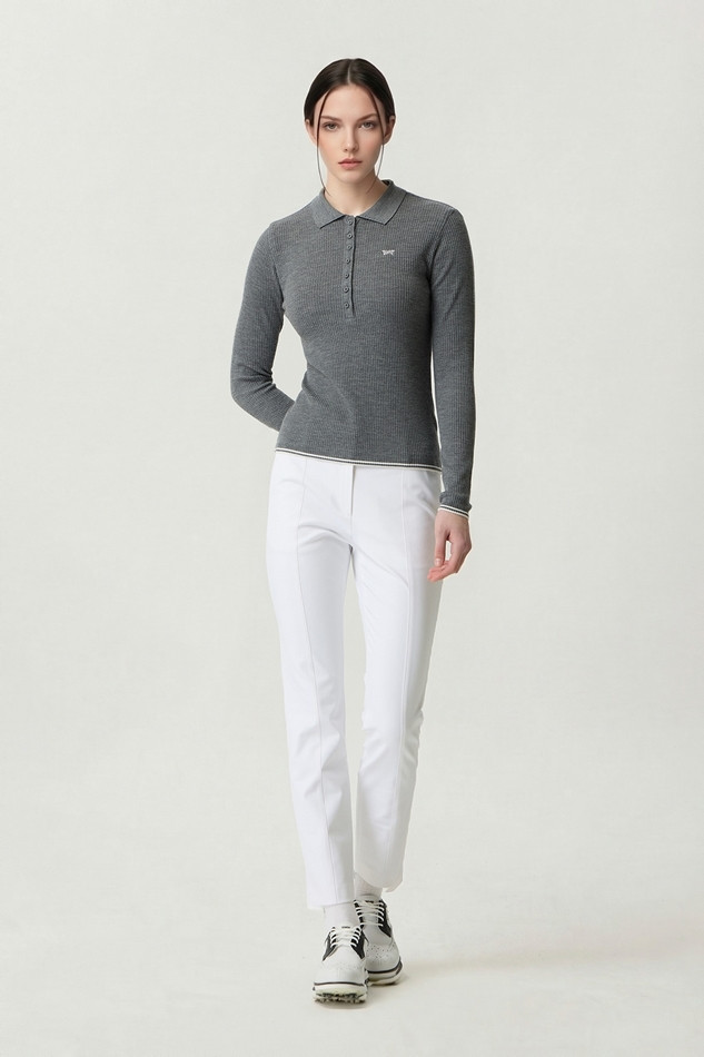 WOMEN SLIM COLLARED SWEATER