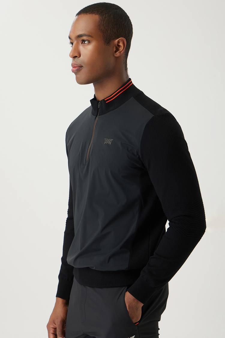 HALF ZIP-UP HYBRID KNIT