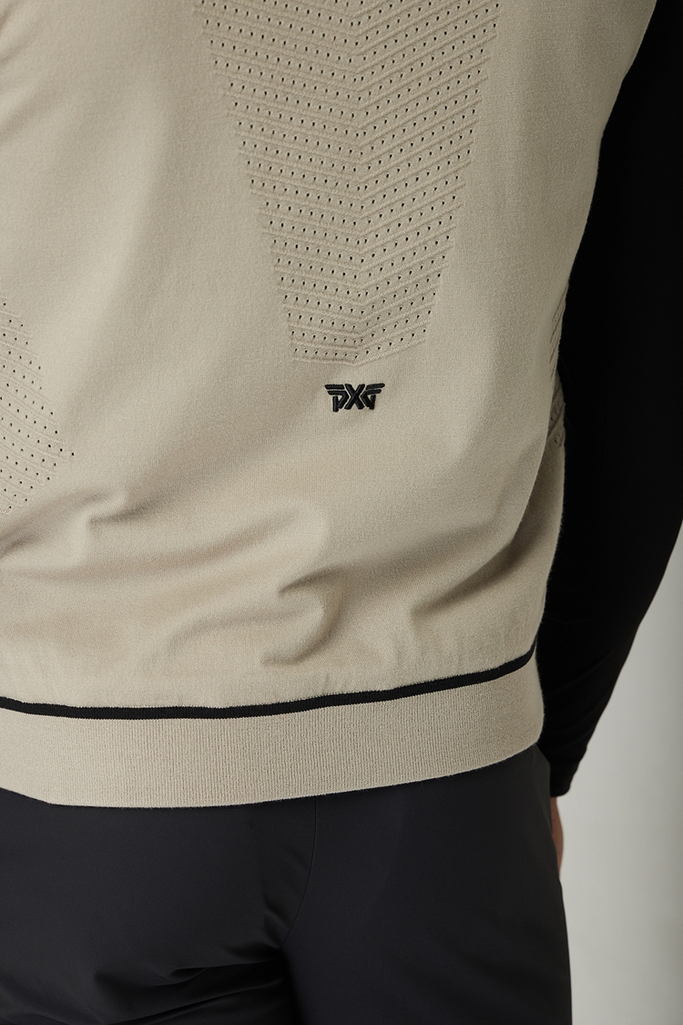 FULL ZIP-UP HYBRID KNIT VEST