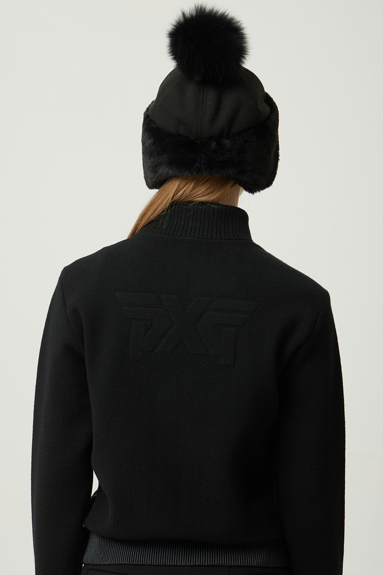 WOMEN WINTER KNIT HYBRID HIGH NECK DOWN CARDIGAN