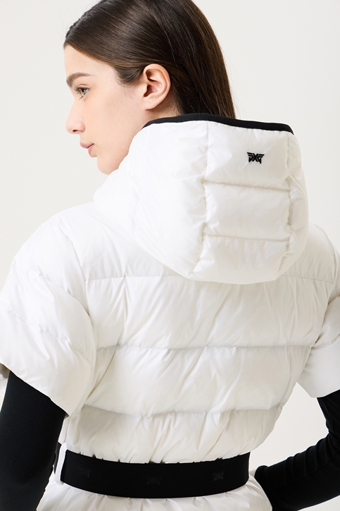 WOMEN WINTER SHORT SLEEVED LONG DOWN JACKET