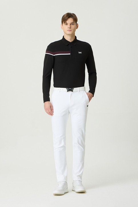 KNIT HYBRID COLLAR LONG-SLEEVE