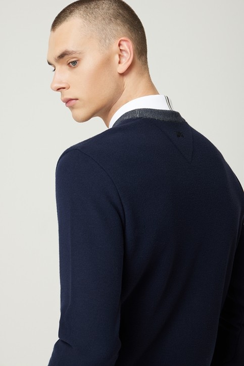 NEW TEXTURED ROUND NECK SWEATER