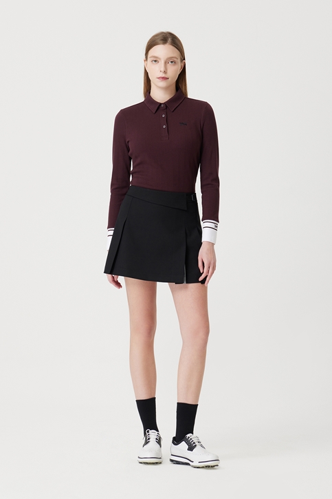 WOMEN TEXTURED COLLAR LONG-SLEEVE