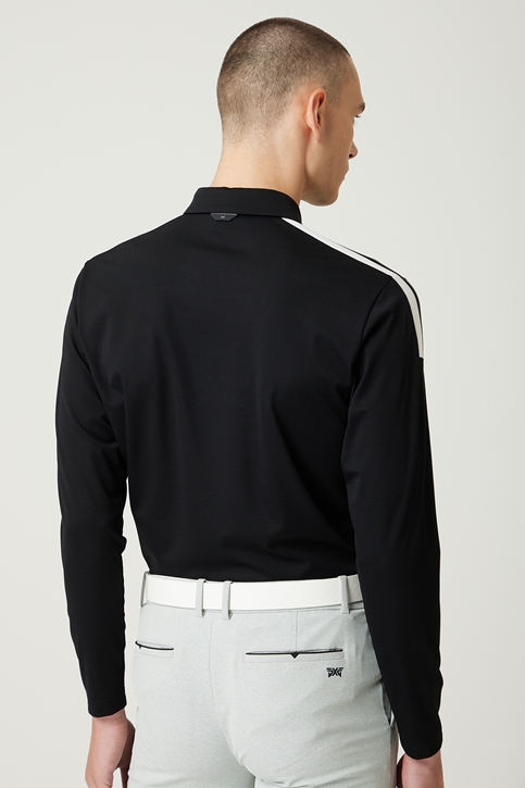 COLOR BLOCKED COLLAR LONG-SLEEVE