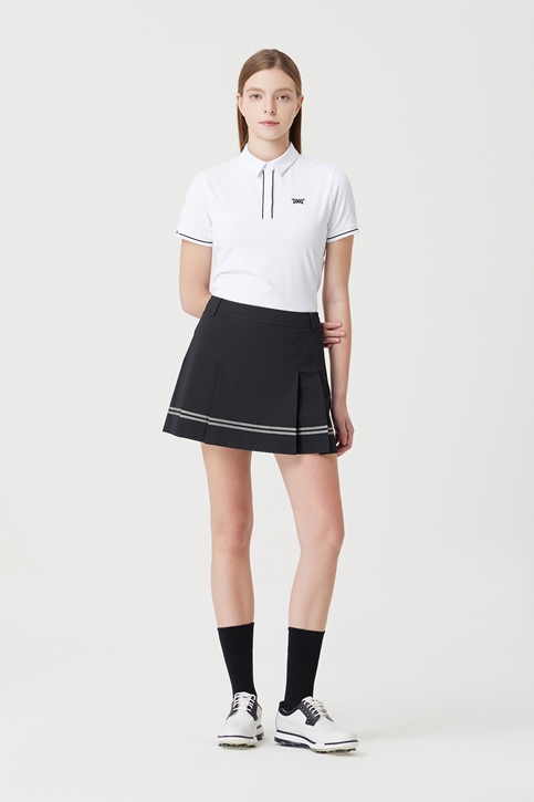 WOMENS PERFORATION PLEATED SKIRT