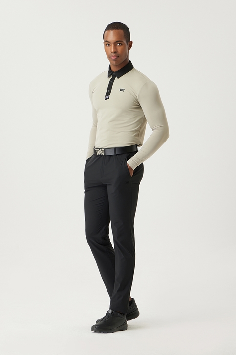 SUMMER COLOR BLOCKED COOL SLEEVE COLLAR LONG-SLEEVE