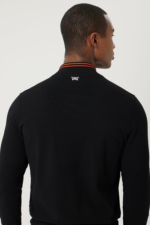 HALF ZIP-UP HYBRID KNIT