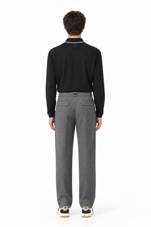 MEN KNITTED NECK COLLAR LONG SLEEVE PKFPM210921 BLACK 상품 이미지 4