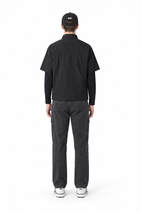 MEN PADDING SHORT-SLEEVED ANORAK JACKET PKFPM640921 BLACK 상품 이미지 4