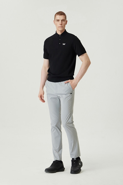 MEN ESSENTIAL SHORT SLEEVE COLLAR SWEATER