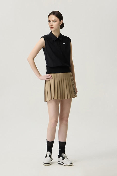 WOMEN COOL WOVEN MIX COLLARED SHORT SLEEVE