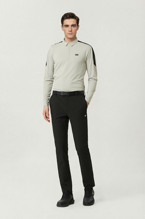 MEN COLOR BLOCKED COLLAR LONG SLEEVE