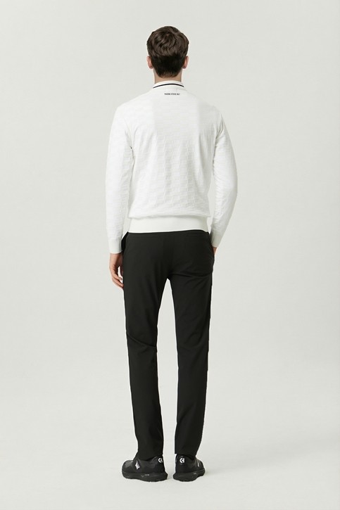 MEN JACQUARD ROUND NECK SWEATER