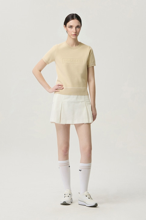 WOMEN SHORT SLEEVE ROUND NECK SWEATER