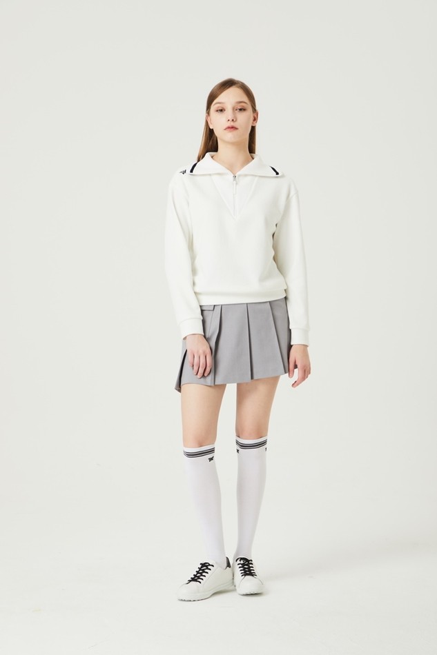 WOMENS UNBALANCED PLEATED SKIRT