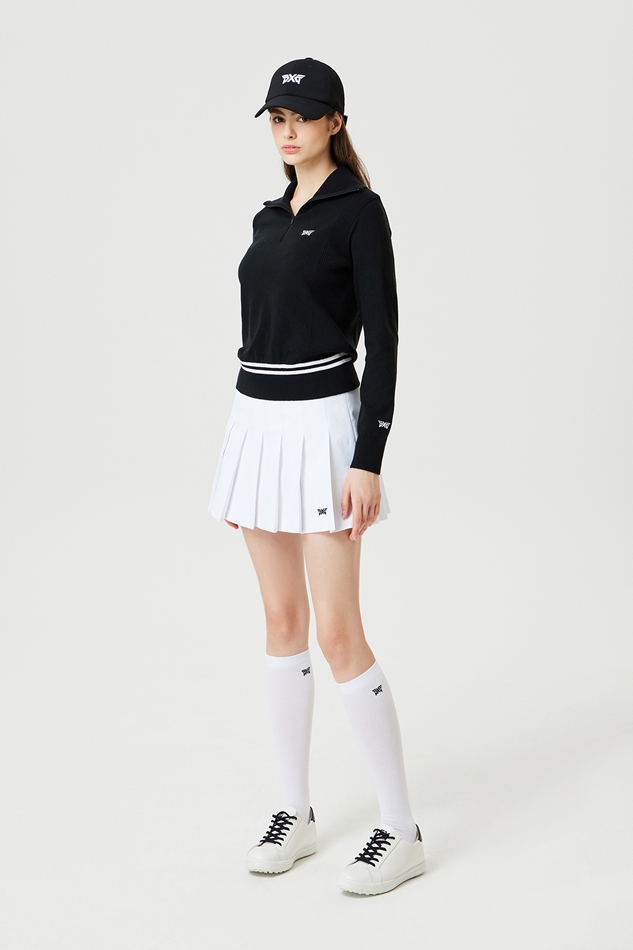 WOMEN HALF ZIP-UP SWEATER