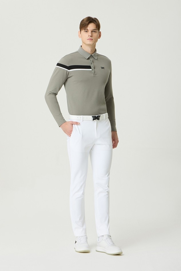 KNIT HYBRID COLLAR LONG-SLEEVE