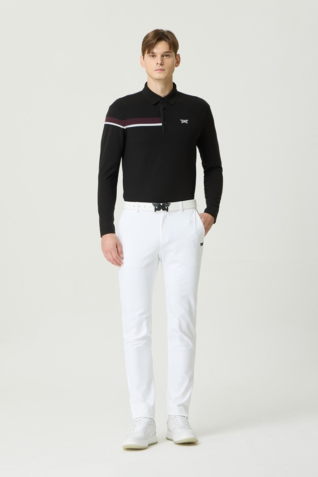 KNIT HYBRID COLLAR LONG-SLEEVE