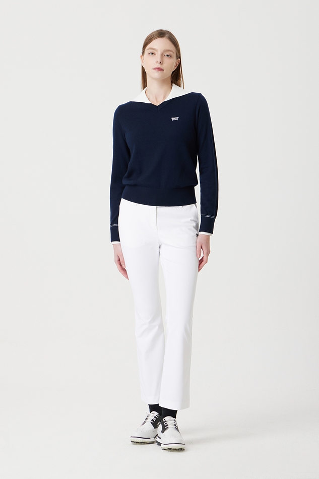 WOMEN COLOR POINT SWEATER