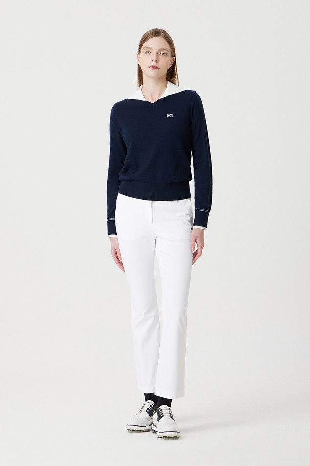 WOMEN COLOR POINT SWEATER