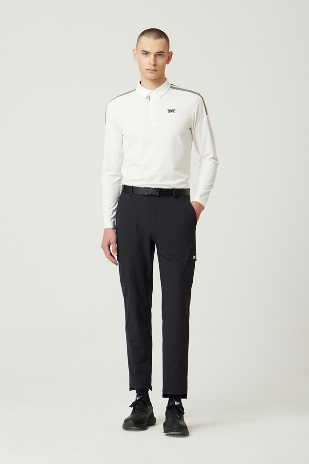 COLOR BLOCKED COLLAR LONG-SLEEVE