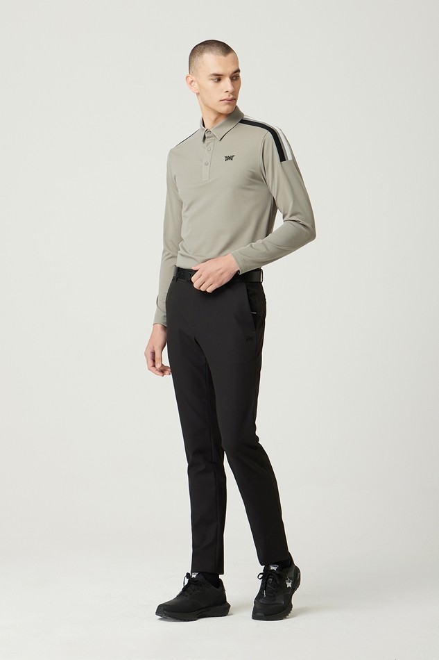 COLOR BLOCKED COLLAR LONG-SLEEVE