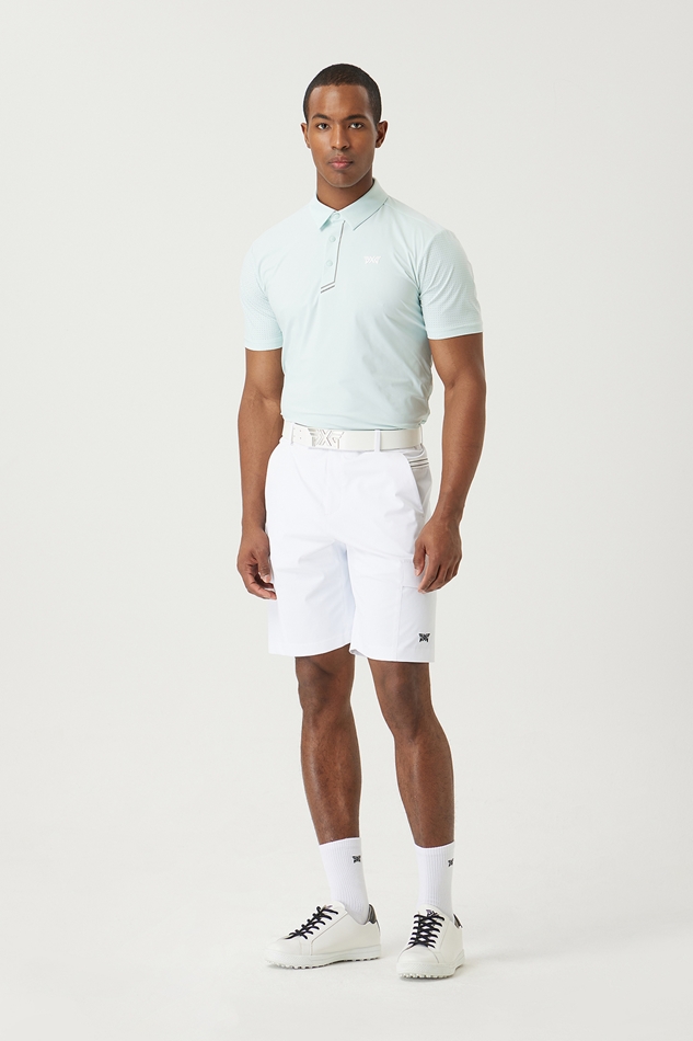 SUMMER ESSENTIAL PERFORATED COLLAR SHORT-SLEEVE