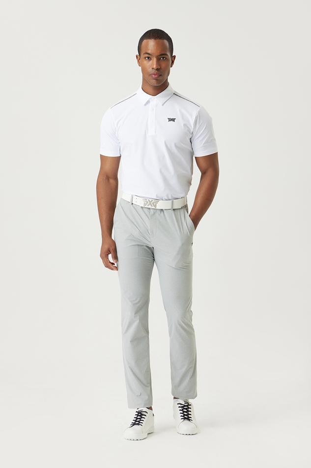 SUMMER ONE POINT PERFORATED COLLAR SHORT-SLEEVE