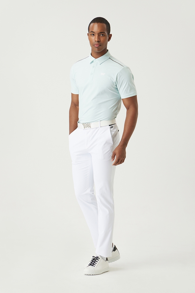SUMMER ONE POINT PERFORATED COLLAR SHORT-SLEEVE