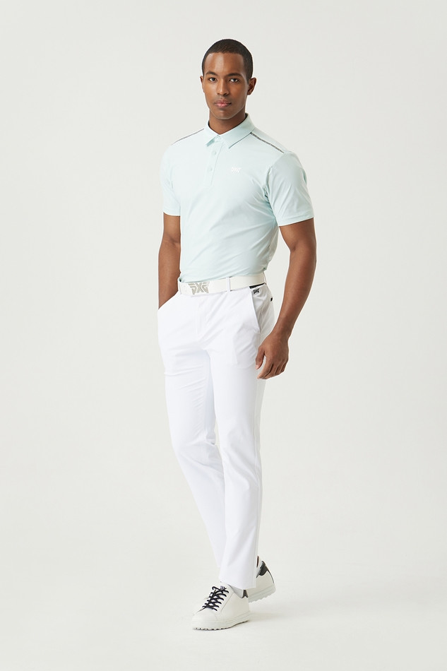 SUMMER ONE POINT PERFORATED COLLAR SHORT-SLEEVE