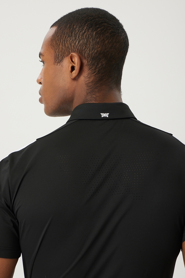 SUMMER COLOR POINT PERFORATED COLLAR SHORT-SLEEVE