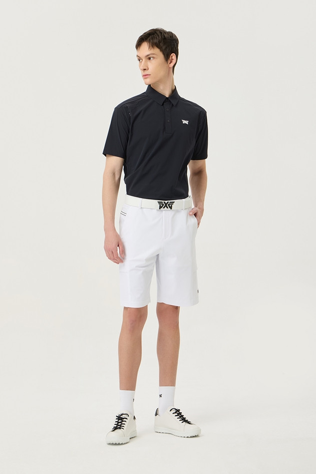SUMMER WOVEN LOOSE FIT COLLAR SHORT-SLEEVE